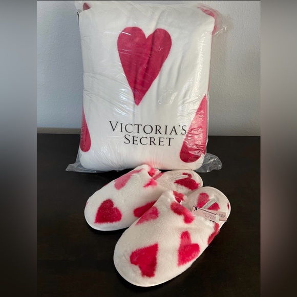 Chaussons Victoria's Secret Velours Noir - Taille Large (L) - Neuf Sans Boîte